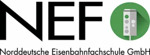 Logo der Norddeutschen Eisenbahnfahrschule GmbH in Schwarz und Grün.