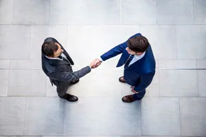 Zwei Personen geben s ich die Hand. Symbolbild für Partnerschaft