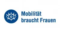 Logo mit Schriftzug „Mobilität braucht Frauen“ und stilisiertem Zahnrad.