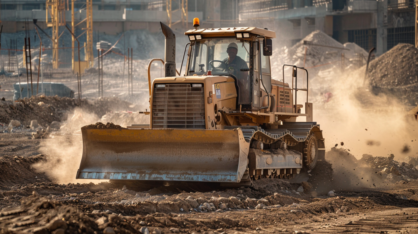 Baugeräteführer auf einer Großbaustelle